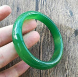Green Jadeite Bracelet Charm Round Bangle for Women Men