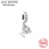 Real 925 Sterling Silver Lock Shoes Pando Pendant Beads for Women