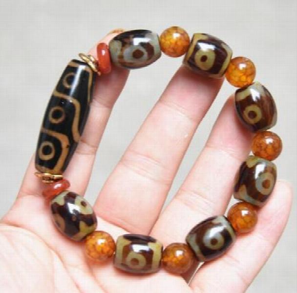 15x13mm Tibet Old Agate Chakraagate Stone Bracelet Bead