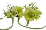Ivory Green Daisy Corsage Bracelet for Wedding Prom