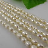 Rice AA 4-5MM Freshwater Pearl Full Strand DIY Necklace Bracelet Earring