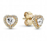 925 Silver Sparkling Heart Earrings Wedding Gift Jewelry