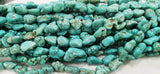 16in Marble Green Turquoise Blue Stone Chips Nuggets Beads
