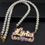 Pearl Name Necklace Acrylic Choker Pendant Jewelry