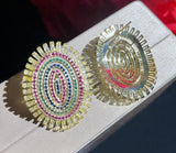 S925 Silver Copper Zircon Ellipse Crystal Earrings DIY Jewelry Accessories