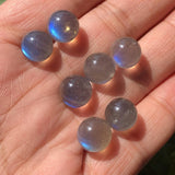 Gray Moonstone Labradorite Sphere Ball for DIY Pendant Earring Crystal Healing