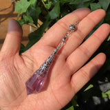 Natural High Amethyst Pendulum Divination Pendant Crystal Reiki Healing Stone
