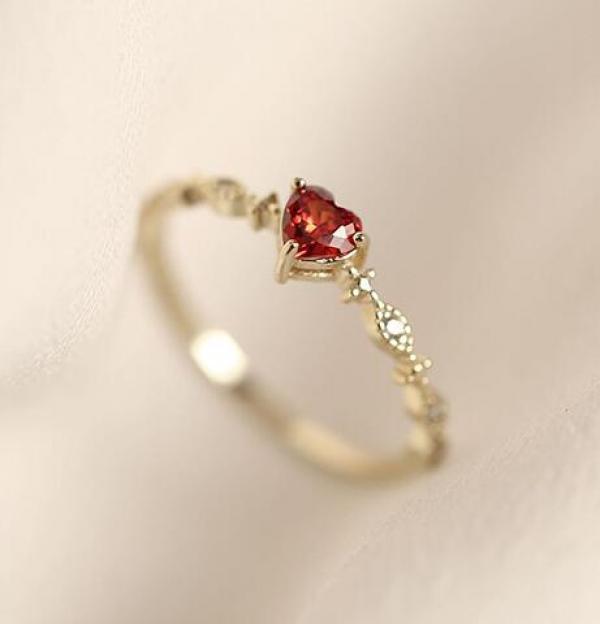INZATT 925 Silver Zircon Heart Ring 14K Women Fine Jewelry