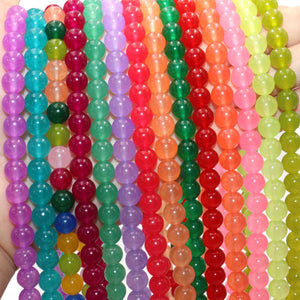 Natural Stone Round Jades Agates Spacer Beads 4-12mm