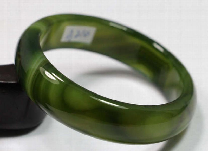 Rare Natural Dark Green Jadeite Stone Bracelet Bangle