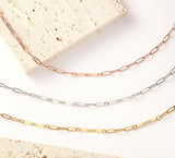 VishowCo Engraved Necklace Paperclip Chain Women's Personalized Jewelry