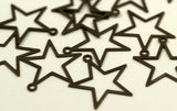 100 pcs Antique Brass Star Charms Findings (24 mm)
