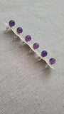 Natural Amethyst Gemstone Stud Earrings S925 Silver Needle Prevent Allergy
