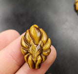 Tiger Eye Stone Fox Pendant, Nine-Tailed Fox Necklace