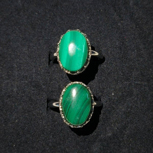 Natural Stone Malachite Ring for Women