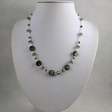 Dark Gray Crystal Shell Baroque Freshwater Pearl Necklace Magnet Clasp