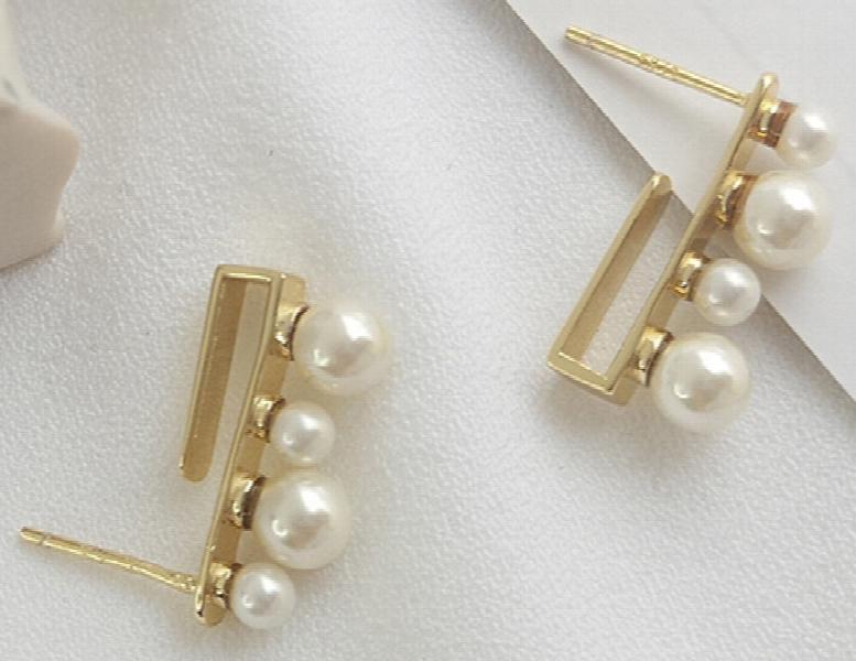 925 Silver Shell Pearl Stud Earrings Fine Jewelry