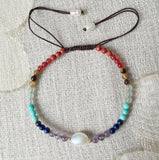 Gemstone Freshwater Pearl Bracelet with Amethyst Charm