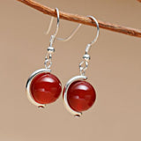 925 Silver Gemstone Earrings Retro Style
