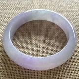 Natural Burmese Jadeite 54-64mm Light Purple Two-color Bracelet Princess Jewelry