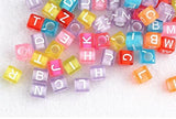 100pcs Assorted English A-Z Letter Acrylic Beads, 6/7/10 MM Spacer Beading