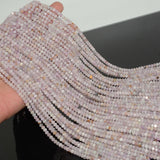 Natural Kunzite Faceted Rondelle Beads 4.2mm - Spots and Defects
