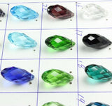 Faceted Glass Teardrop Crystal Pendant Charm DIY Beads 12mm*25mm