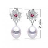 925 Silver Earrings Natural Freshwater Pearl Wedding