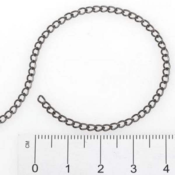 0.6mm Flat Chain 1M Silver Plated Necklace Jewelry Making Craft Supplies