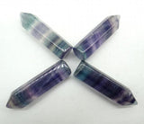 Quartz Fluorite Crystal Pillar Pendant for Jewelry Making, 8pcs
