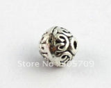 200 Tibetan Silver Spiral Heart Round Spacer Beads