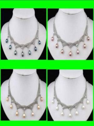 Wholesale 7-9mm Pink Purple Pearl Pendant Necklace AA