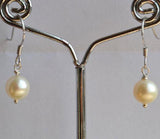 Ivory Freshwater Pearl Dangle Earrings S925 Sterling Silver
