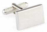 Copper Cuff Links Silver Rectangle Engravable Gift For Men's Cufflinks