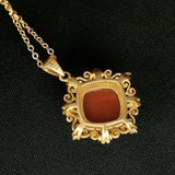 Hetian Jade Sterling Silver Red Agate Plum Blossom Pendant Necklace