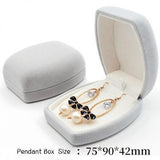 Grey Velvet Potbelly Bread Oval Ring Box Pendant Box for Business