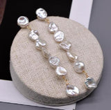 Baroque Pearl Silver Earrings Exag Gerated Long Fine Jewelry