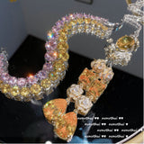 Yellow Zircon Bracelet - Pink Crystal Diamond Jewelry