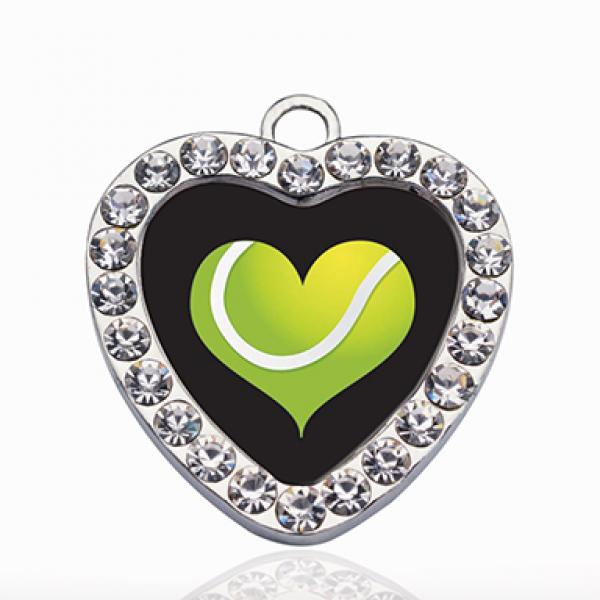 Tennis Player Circle Charm for DIY Jewelry Making
