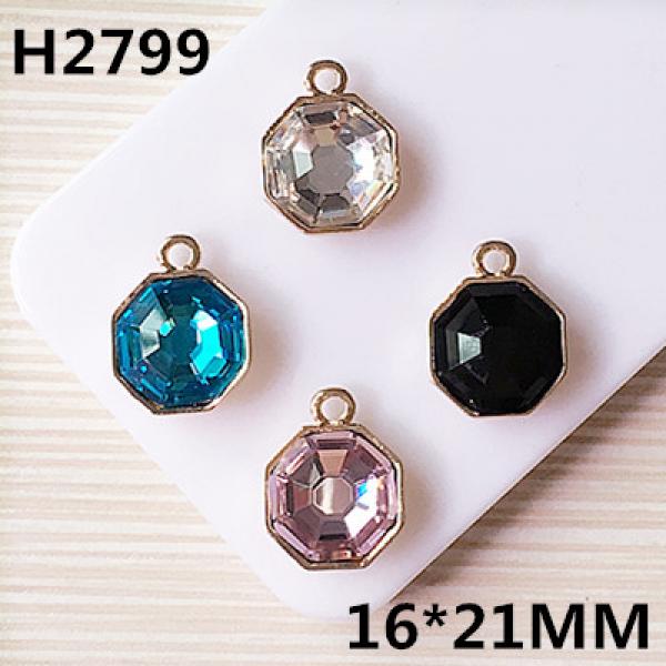 30PCS Crystal Rhinestone Alloy Pendant Charms DIY Jewelry Findings