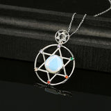 David Star Rhinestone Pendant Hexagram Necklace