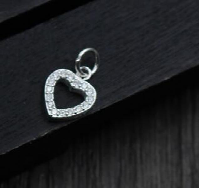 925 Silver Heart Charm Pendant Handcrafted DIY Jewelry