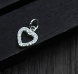 925 Silver Heart Charm Pendant Handcrafted DIY Jewelry
