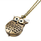 DIY Owl Pocket Watch Necklace Pendant 26x40mm