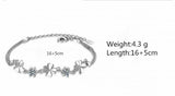 925 Silver Crystal Clover Anklets Women Bracelets Party Bijoux