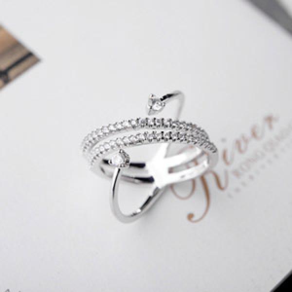 Cross Ring Rose/White CZ Rings For Women Aneis De Ouro Zirconia R129