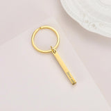 Personalized Engraved Bar Keychain in Stainless Steel