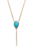925 Silver Tear Drop Y Lariat Chain Long Necklace