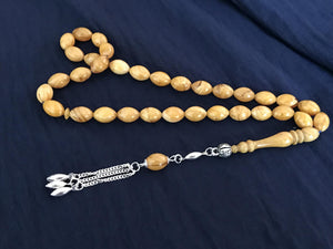 Yellow Fire Amber 925 Silver Tassels Rosary Teasbeh Chapelet