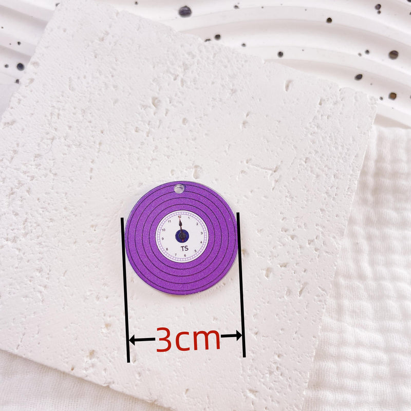 10-piece Acrylic Vinyl Record Earring Drop Charms